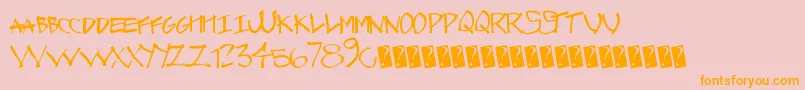 Graffcaps Font – Orange Fonts on Pink Background