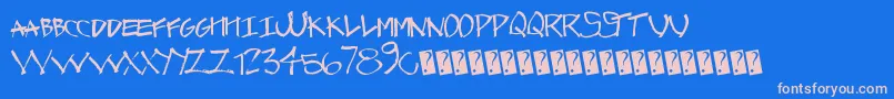 Graffcaps Font – Pink Fonts on Blue Background