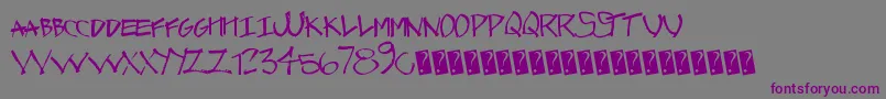 Czcionka Graffcaps – fioletowe czcionki na szarym tle
