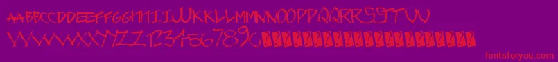 Graffcaps Font – Red Fonts on Purple Background