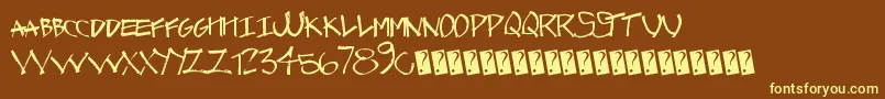 Шрифт Graffcaps – жёлтые шрифты на коричневом фоне