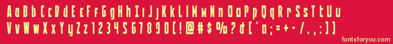Battleworldtitle Font – Yellow Fonts on Red Background