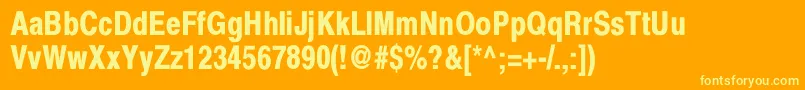 XeroxSansSerifNarrowBold Font – Yellow Fonts on Orange Background