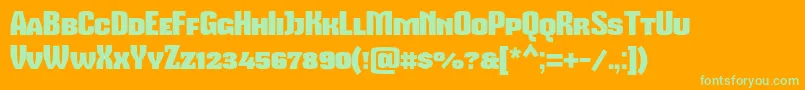 Mikodacspcsフォントについての詳細 フォントMikodacspcs – オレンジの背景に緑のフォント