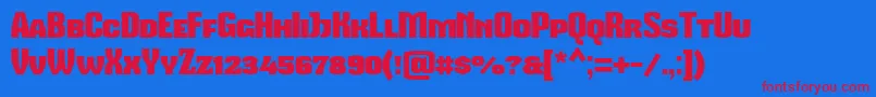 Mikodacspcs Font – Red Fonts on Blue Background