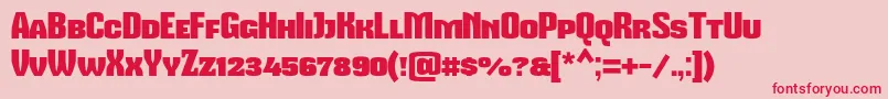Mikodacspcs-Schriftart – Rote Schriften auf rosa Hintergrund