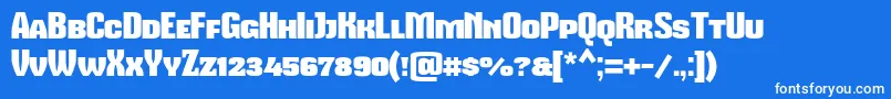 フォントMikodacspcs – 青い背景に白い文字