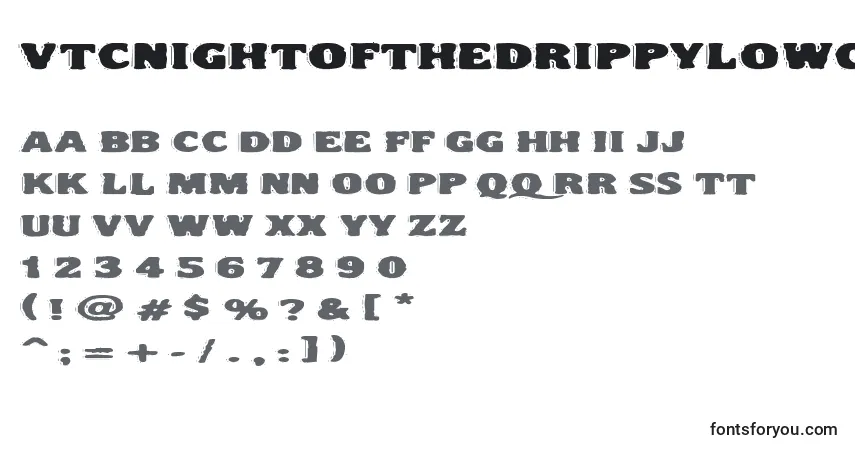 Vtcnightofthedrippylowcaps Font – alphabet, numbers, special characters