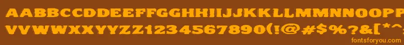 Vtcnightofthedrippylowcaps Font – Orange Fonts on Brown Background