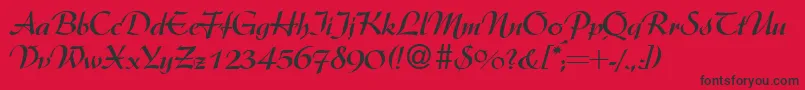 ArkansasdbBold-Schriftart – Schwarze Schriften auf rotem Hintergrund