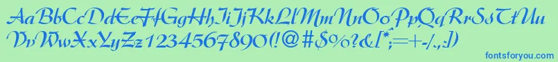 ArkansasdbBold Font – Blue Fonts on Green Background
