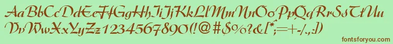 ArkansasdbBold Font – Brown Fonts on Green Background