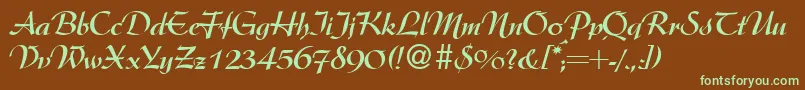 ArkansasdbBold Font – Green Fonts on Brown Background