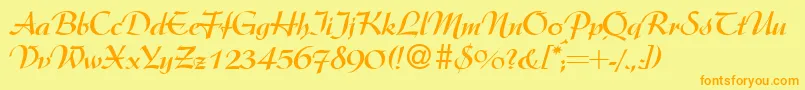 ArkansasdbBold Font – Orange Fonts on Yellow Background