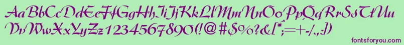 ArkansasdbBold Font – Purple Fonts on Green Background