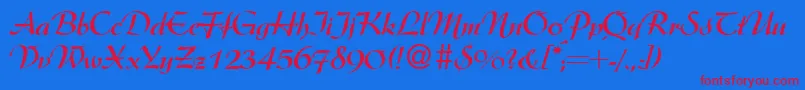 ArkansasdbBold Font – Red Fonts on Blue Background