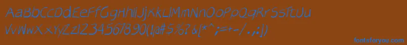 Veryoblique Font – Blue Fonts on Brown Background