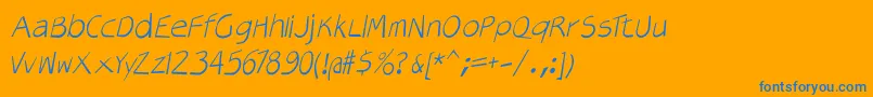 Veryoblique Font – Blue Fonts on Orange Background