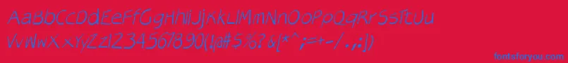 Veryoblique-fontti – siniset fontit punaisella taustalla