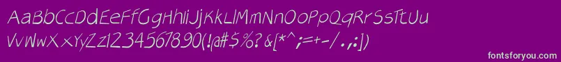 Veryoblique Font – Green Fonts on Purple Background