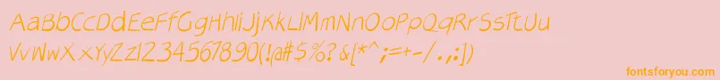Veryoblique Font – Orange Fonts on Pink Background