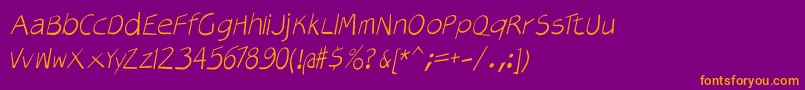 Veryoblique Font – Orange Fonts on Purple Background