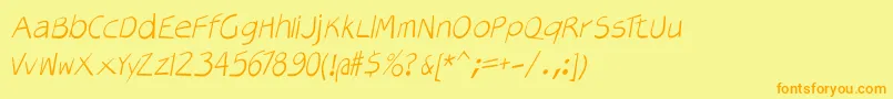 Veryoblique Font – Orange Fonts on Yellow Background