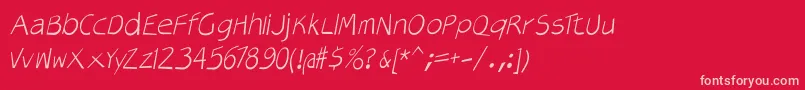 Veryoblique Font – Pink Fonts on Red Background