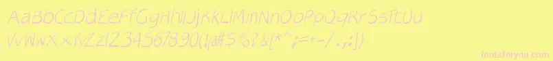 Veryoblique Font – Pink Fonts on Yellow Background