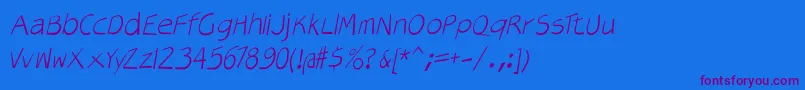 Veryoblique Font – Purple Fonts on Blue Background