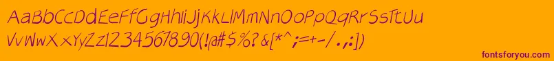 Veryoblique Font – Purple Fonts on Orange Background