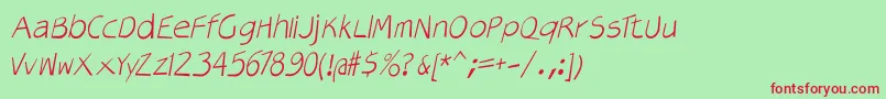 Veryoblique Font – Red Fonts on Green Background