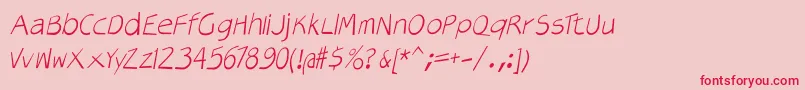 Veryoblique Font – Red Fonts on Pink Background