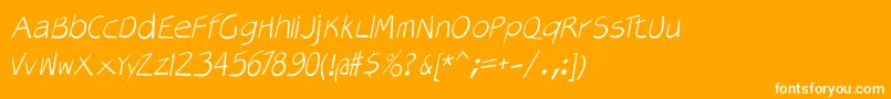 Veryoblique Font – White Fonts on Orange Background