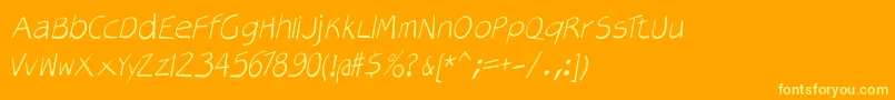 Veryoblique Font – Yellow Fonts on Orange Background