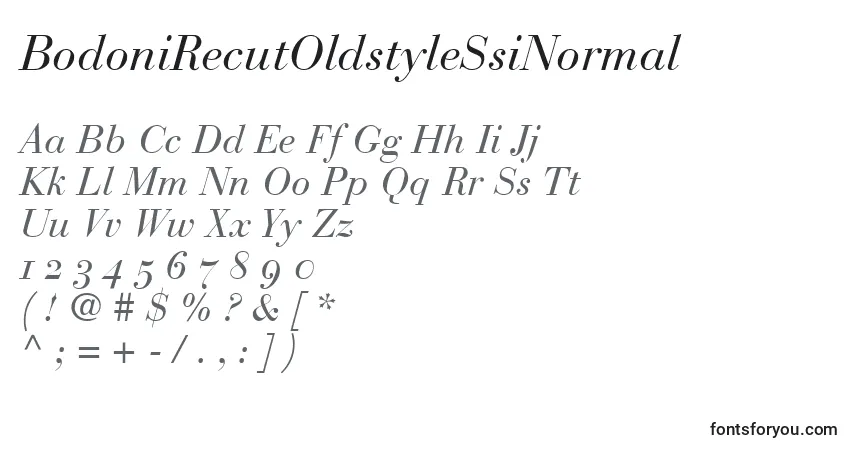 Schriftart BodoniRecutOldstyleSsiNormal – Alphabet, Zahlen, spezielle Symbole