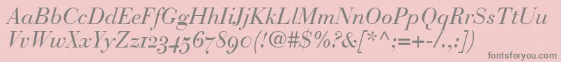 BodoniRecutOldstyleSsiNormal Font – Gray Fonts on Pink Background