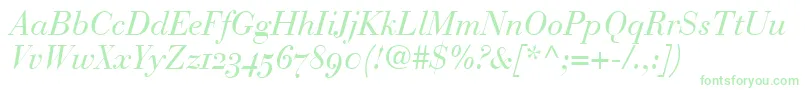 フォントBodoniRecutOldstyleSsiNormal – 緑のフォント