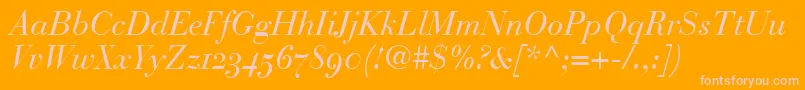 BodoniRecutOldstyleSsiNormal Font – Pink Fonts on Orange Background