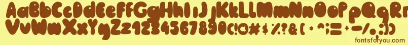 MailePoohRegular Font – Brown Fonts on Yellow Background