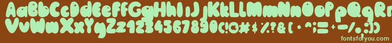 MailePoohRegular Font – Green Fonts on Brown Background