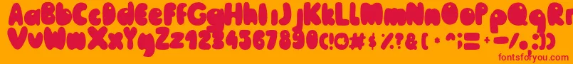 MailePoohRegular Font – Red Fonts on Orange Background