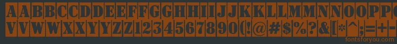 Шрифт ASignboardtitulnrcm – коричневые шрифты на чёрном фоне