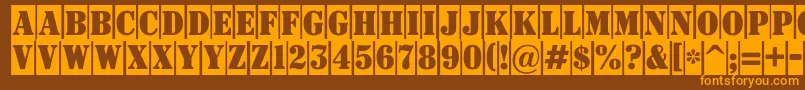 Шрифт ASignboardtitulnrcm – оранжевые шрифты на коричневом фоне
