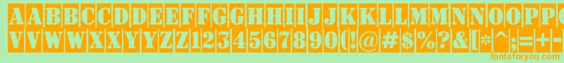 ASignboardtitulnrcm Font – Orange Fonts on Green Background