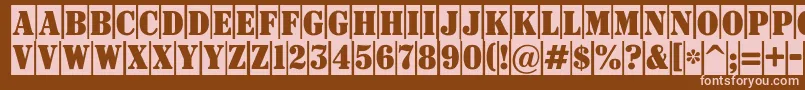 ASignboardtitulnrcm-Schriftart – Rosa Schriften auf braunem Hintergrund