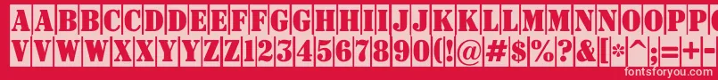 Шрифт ASignboardtitulnrcm – розовые шрифты на красном фоне