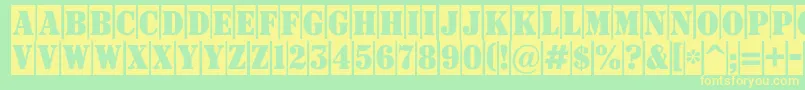 ASignboardtitulnrcm Font – Yellow Fonts on Green Background