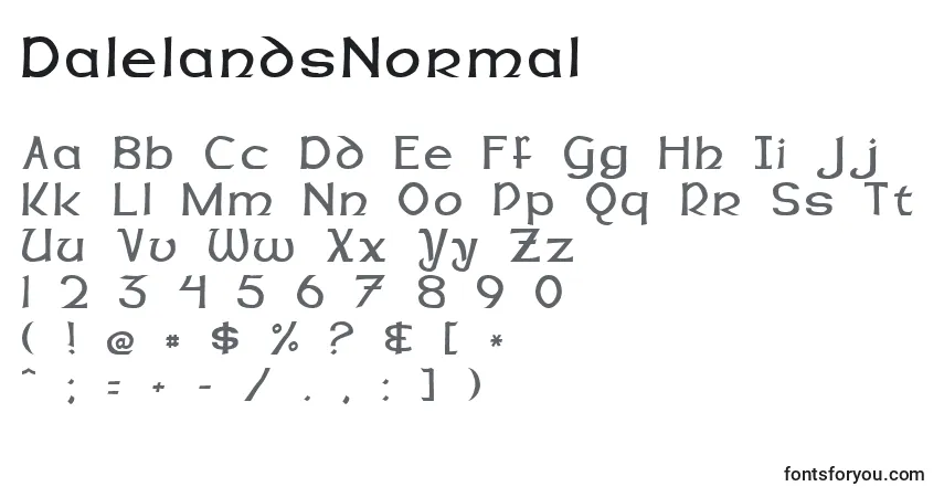A fonte DalelandsNormal – alfabeto, números, caracteres especiais