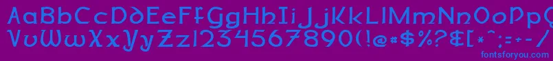 フォントDalelandsNormal – 紫色の背景に青い文字